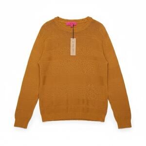 The Elder Statesman June Crew Speckled Gold Crewneck Sweater M USA